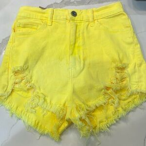 Aphrodite yellow Jean shorts